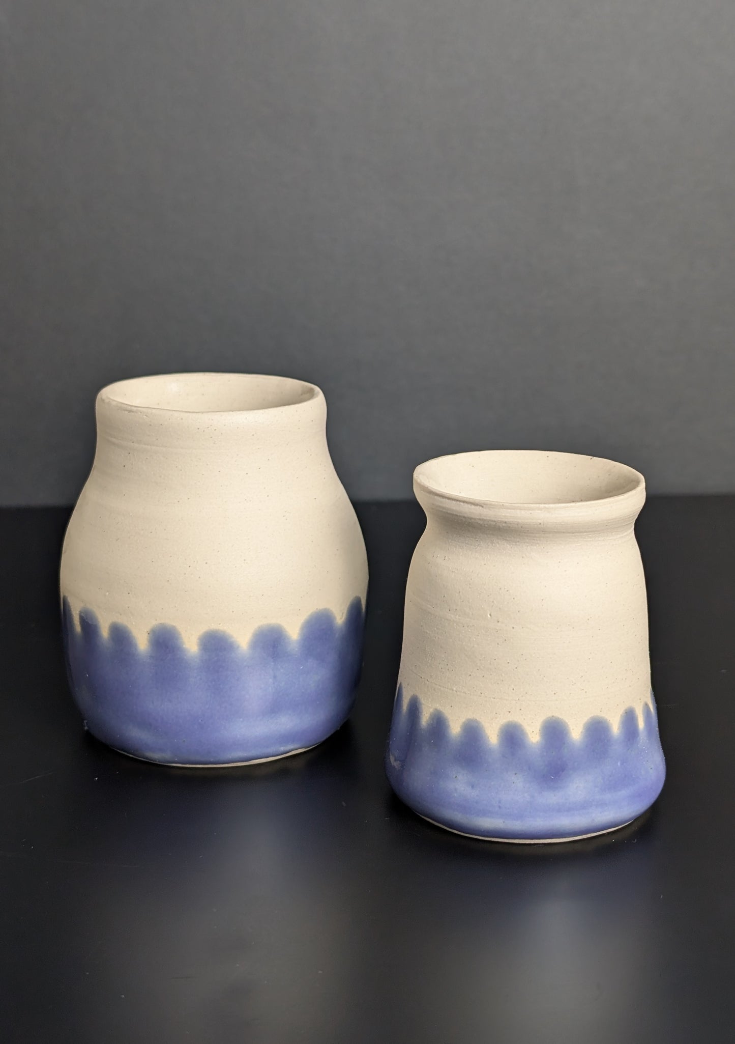LAVENDER SCALLOPED GLAZE MILK BOTTLE