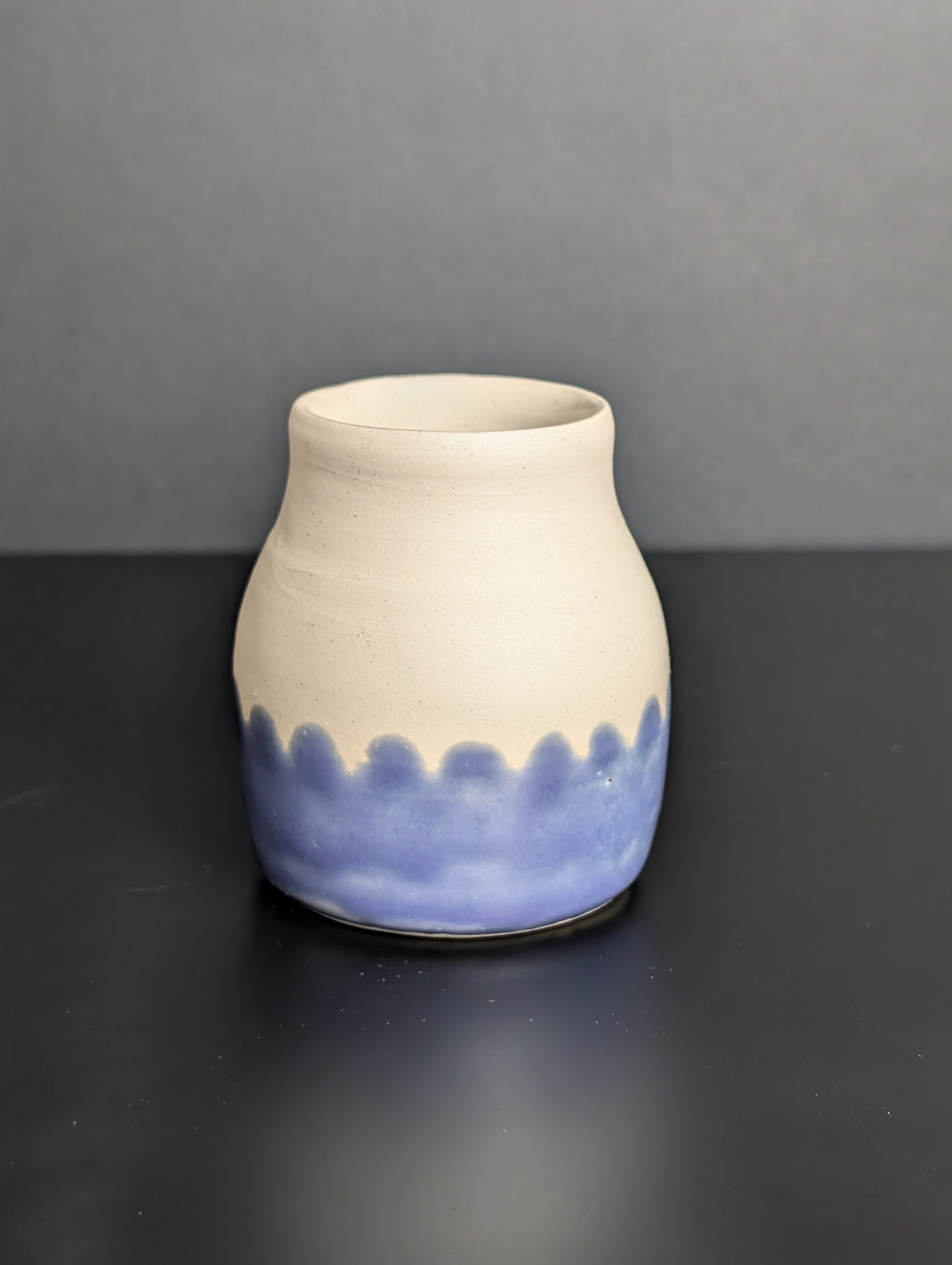 LAVENDER GLAZE WIDE NECK VASE