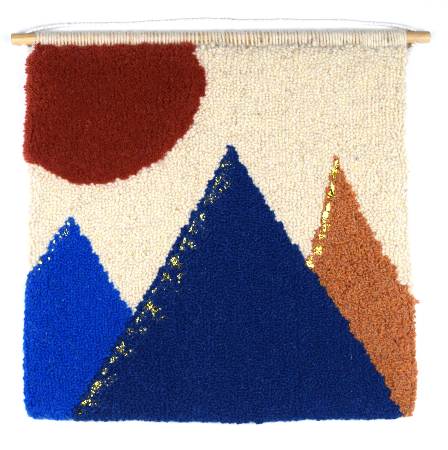 MINDS EYE, DREAMSCAPE 1 - Coral, Blue and Peach - Hand Tufted Wall Hanging