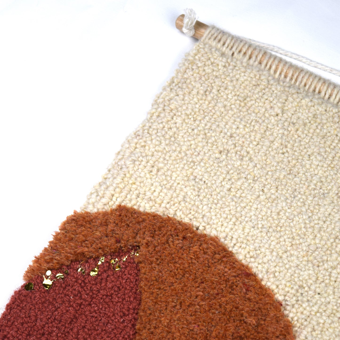 MINDS EYE, DREAMSCAPE 5 - Coral, Peach, Burnt Orange and Mustard - Hand Tufted Wall Hanging