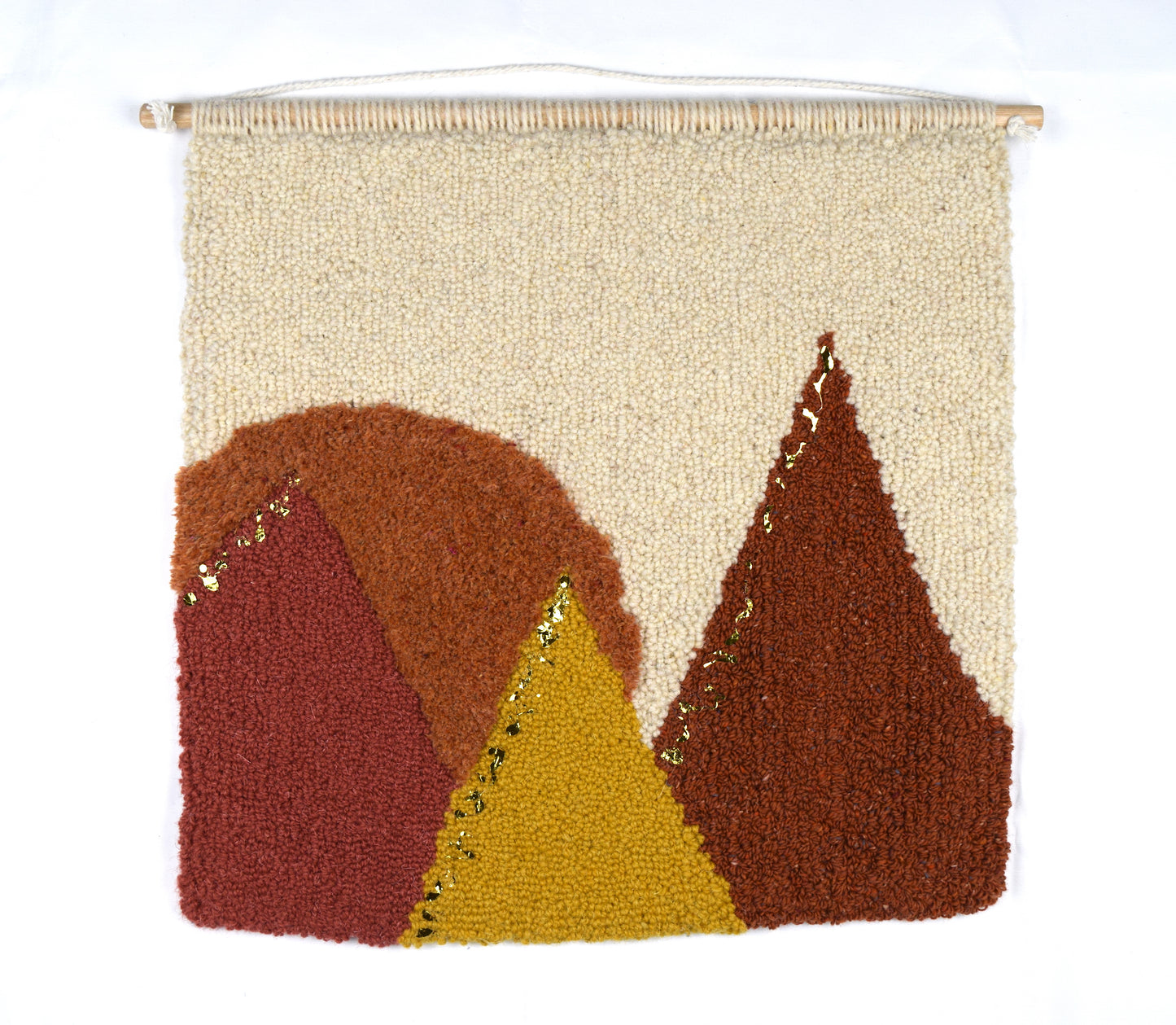MINDS EYE, DREAMSCAPE 5 - Coral, Peach, Burnt Orange and Mustard - Hand Tufted Wall Hanging