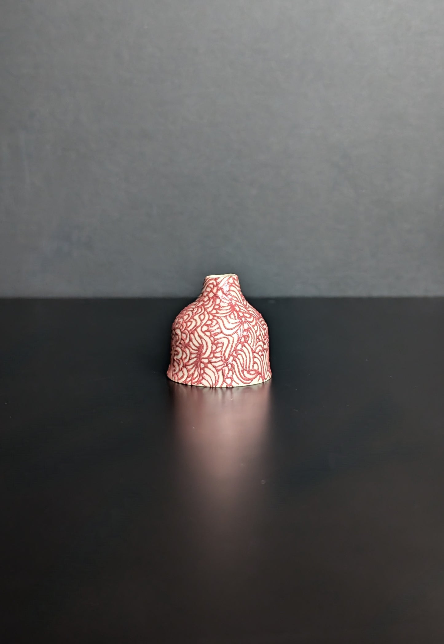Midi Bud Vase, Slip Trail Flourish Pink Bottle