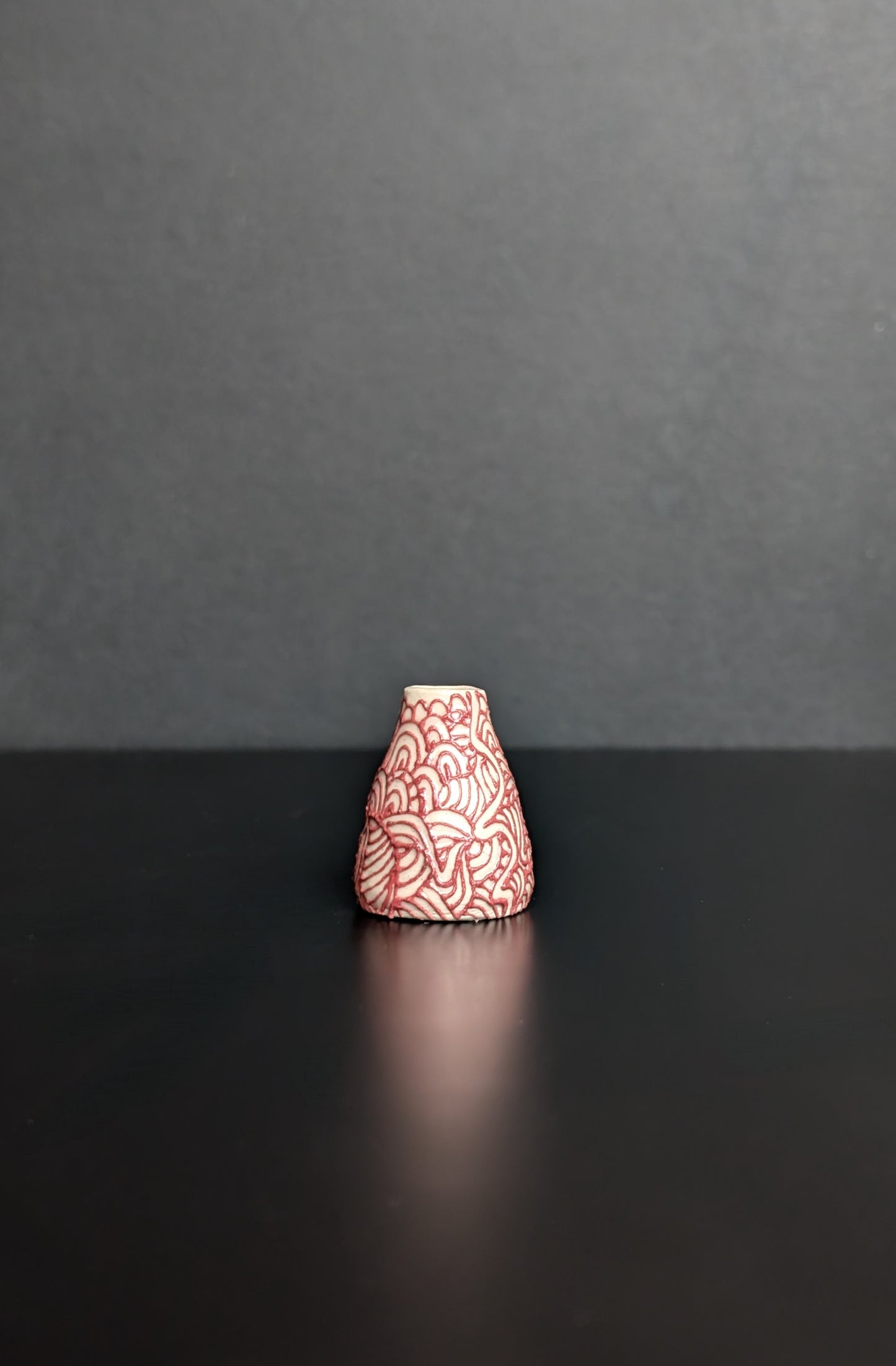 Mini Slip Trail Flourish Pink Cone Vase