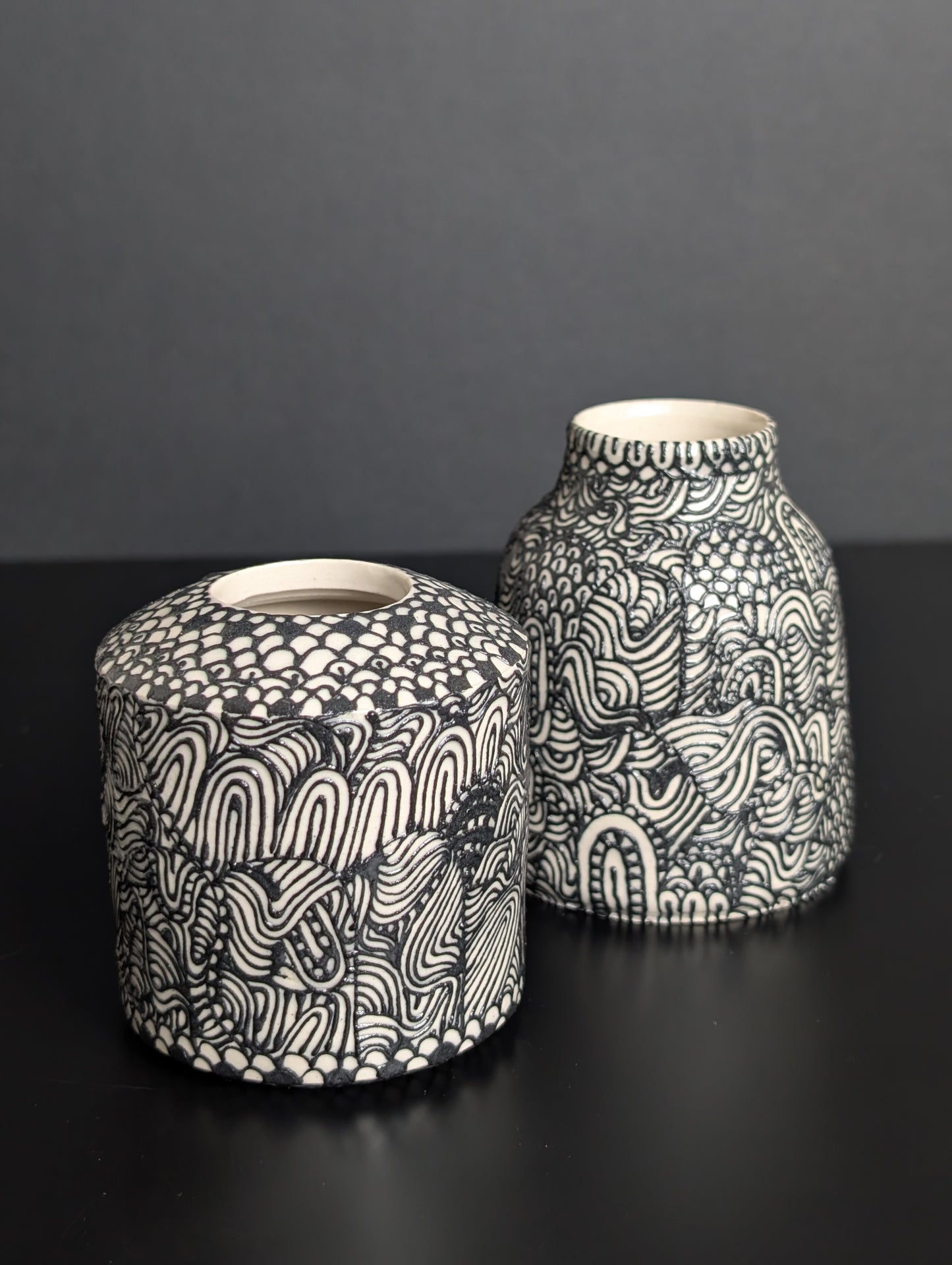 Slip Trail Flourish Cylindrical Vase