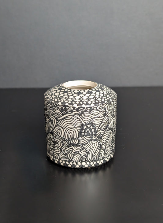 Slip Trail Flourish Cylindrical Vase
