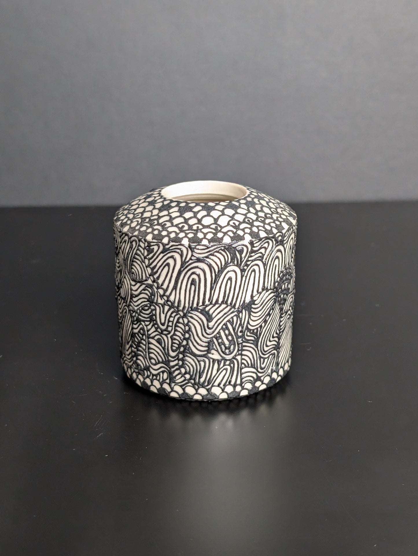 Slip Trail Flourish Cylindrical Vase