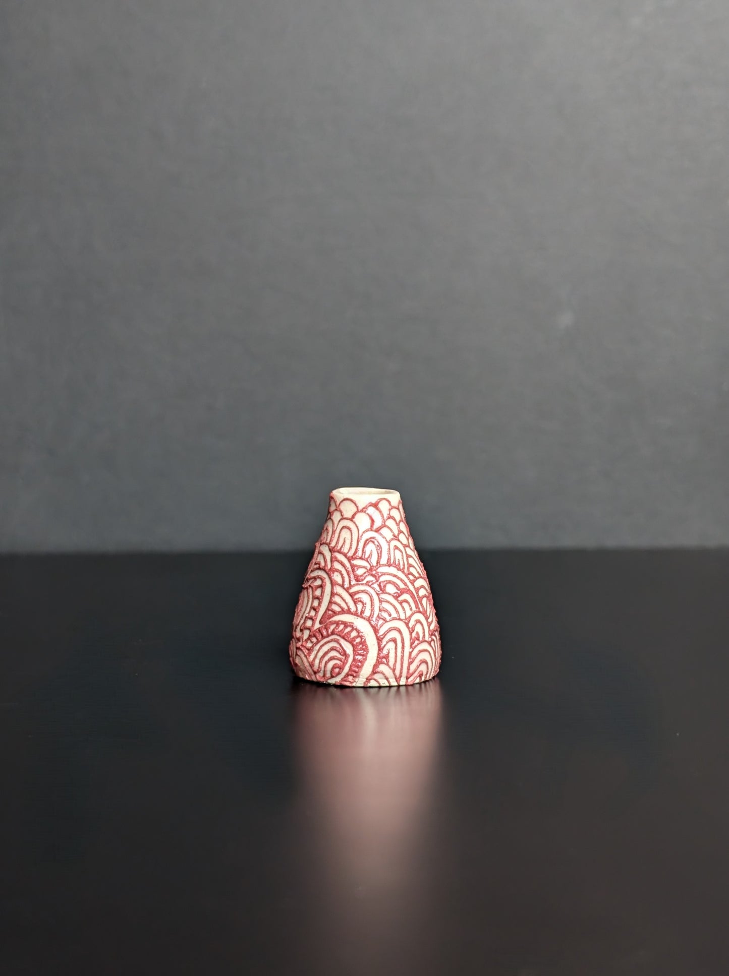 Mini Slip Trail Flourish Pink Cone Vase