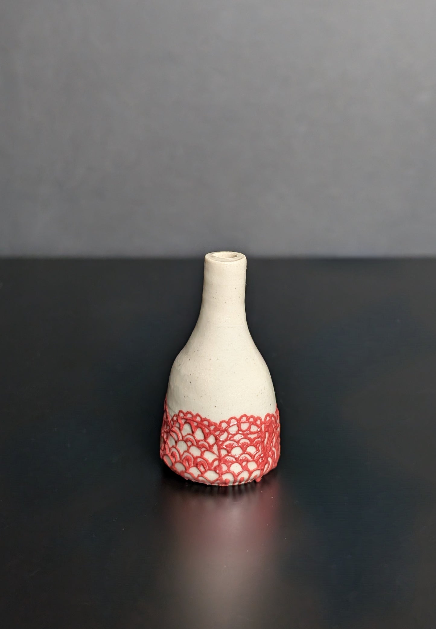 Mini Slip Trail Lacey Red Vase