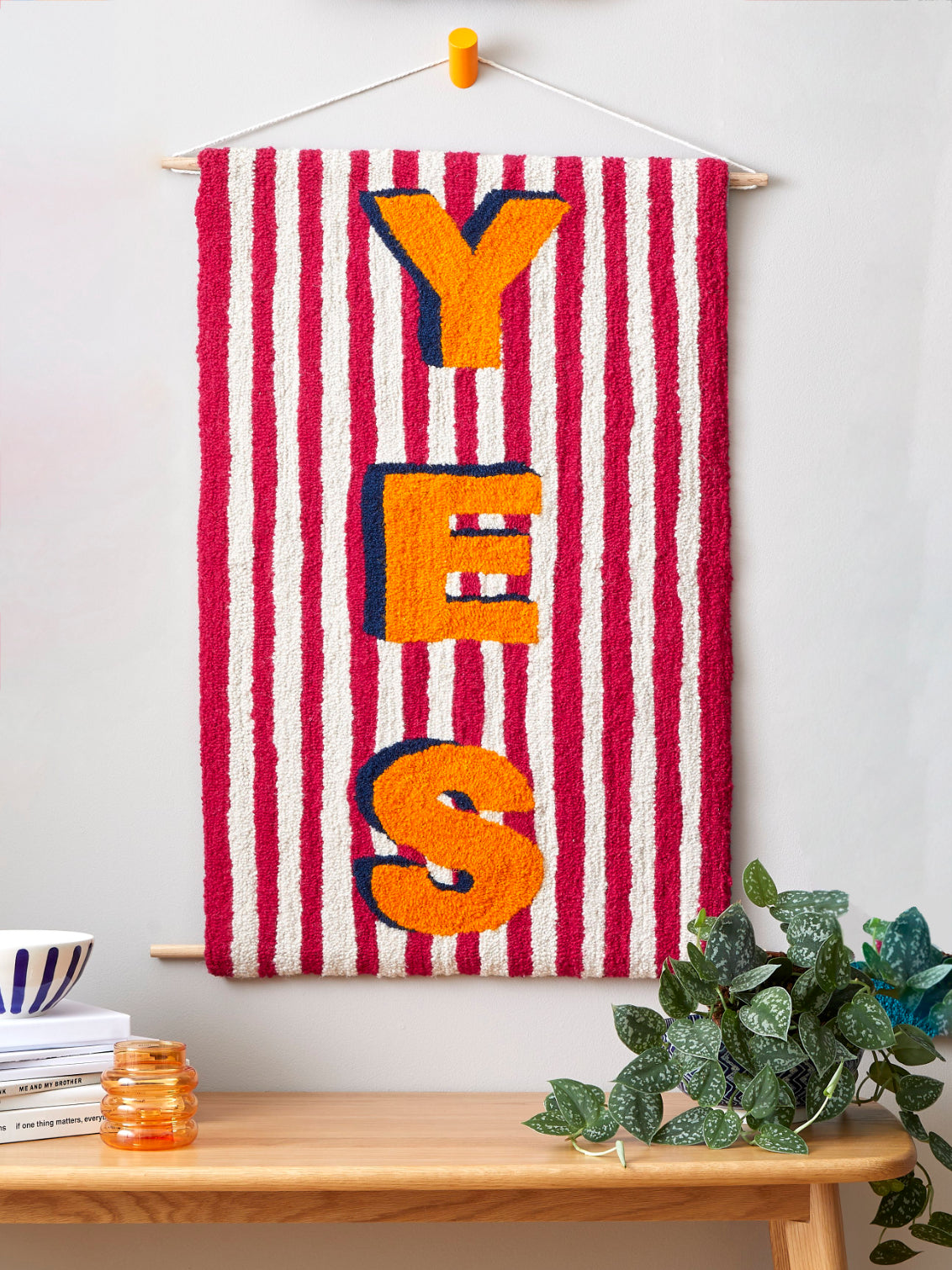 YES - HANDMADE PINK WALL HANGING