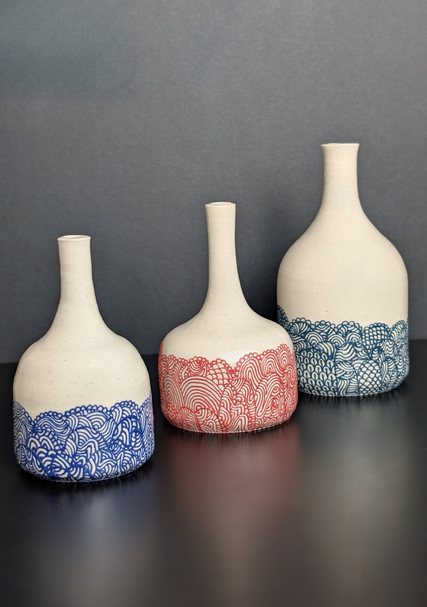 Lacey Slip Trail Bottle Vase Group