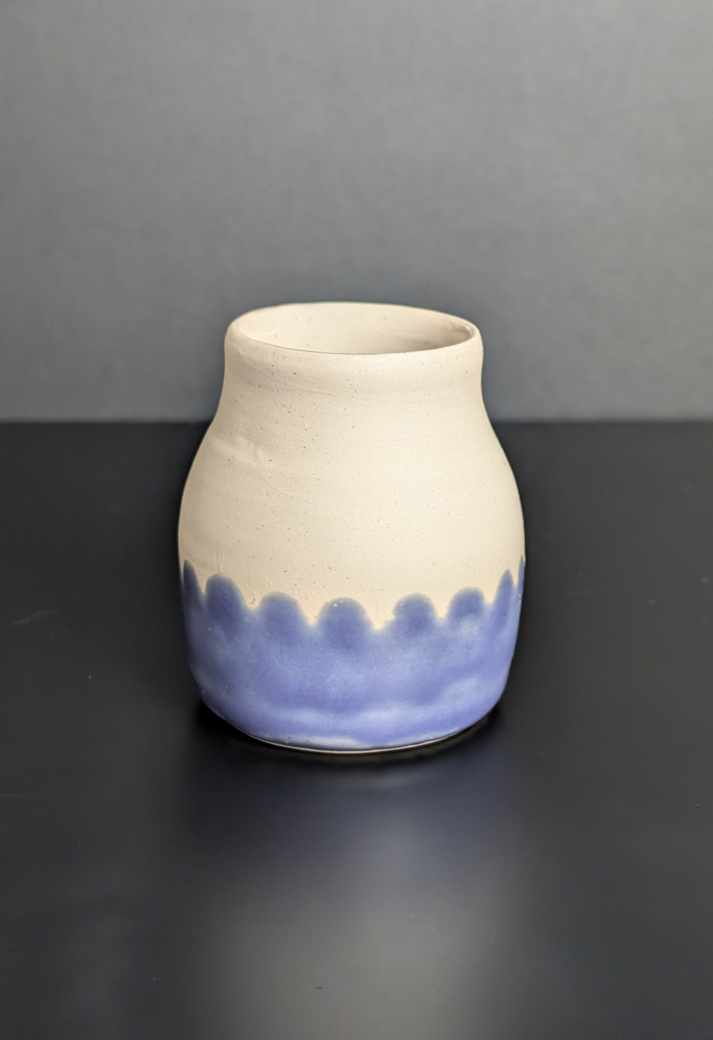 LAVENDER GLAZE WIDE NECK VASE