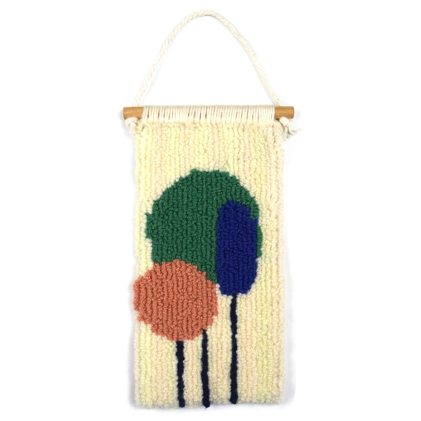 IN THE GARDEN - WALL HANGING - BRITISH WOOL & YARN FROM PREVIOUS PROJECTS