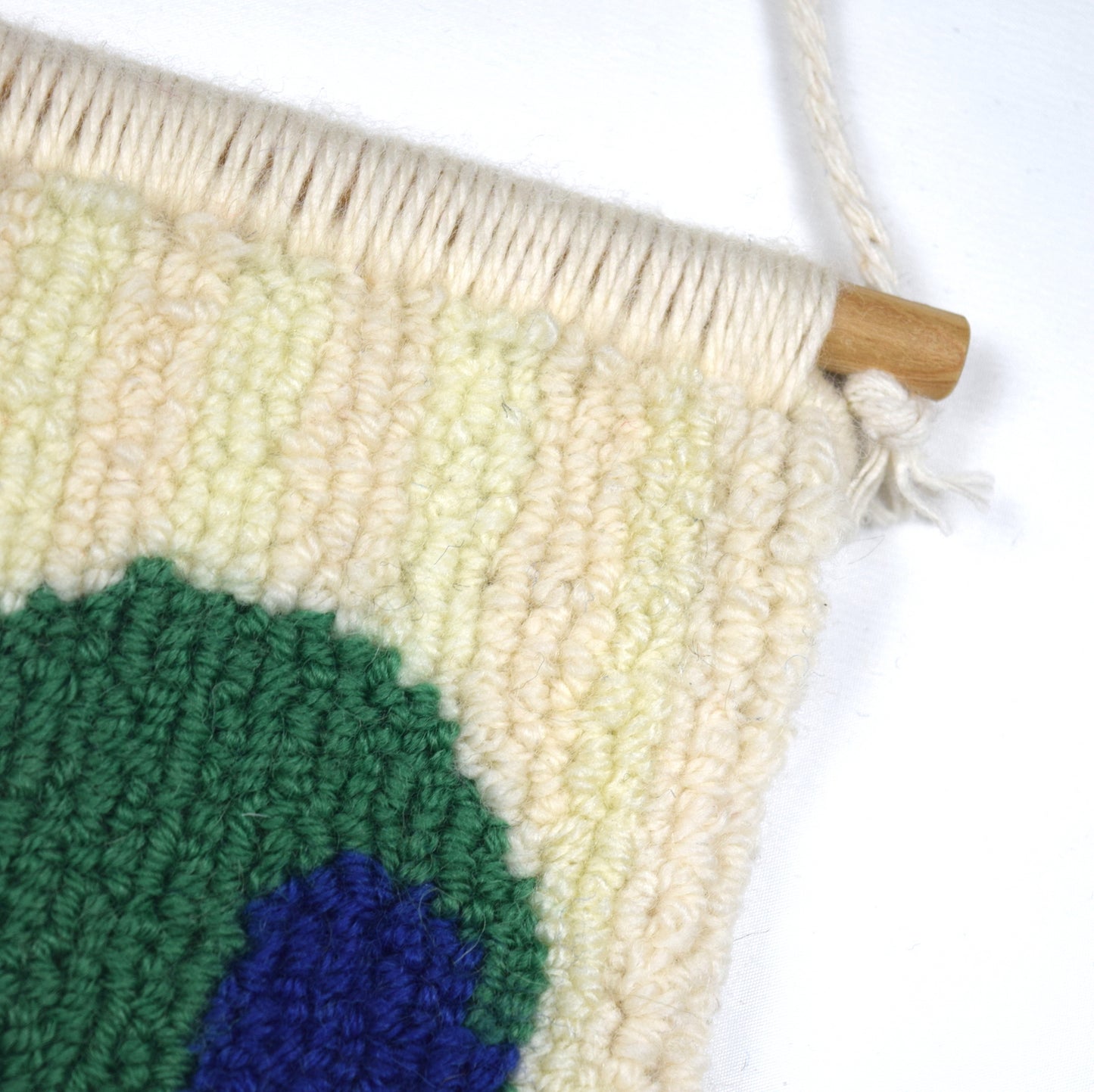 IN THE GARDEN - WALL HANGING - BRITISH WOOL & YARN FROM PREVIOUS PROJECTS