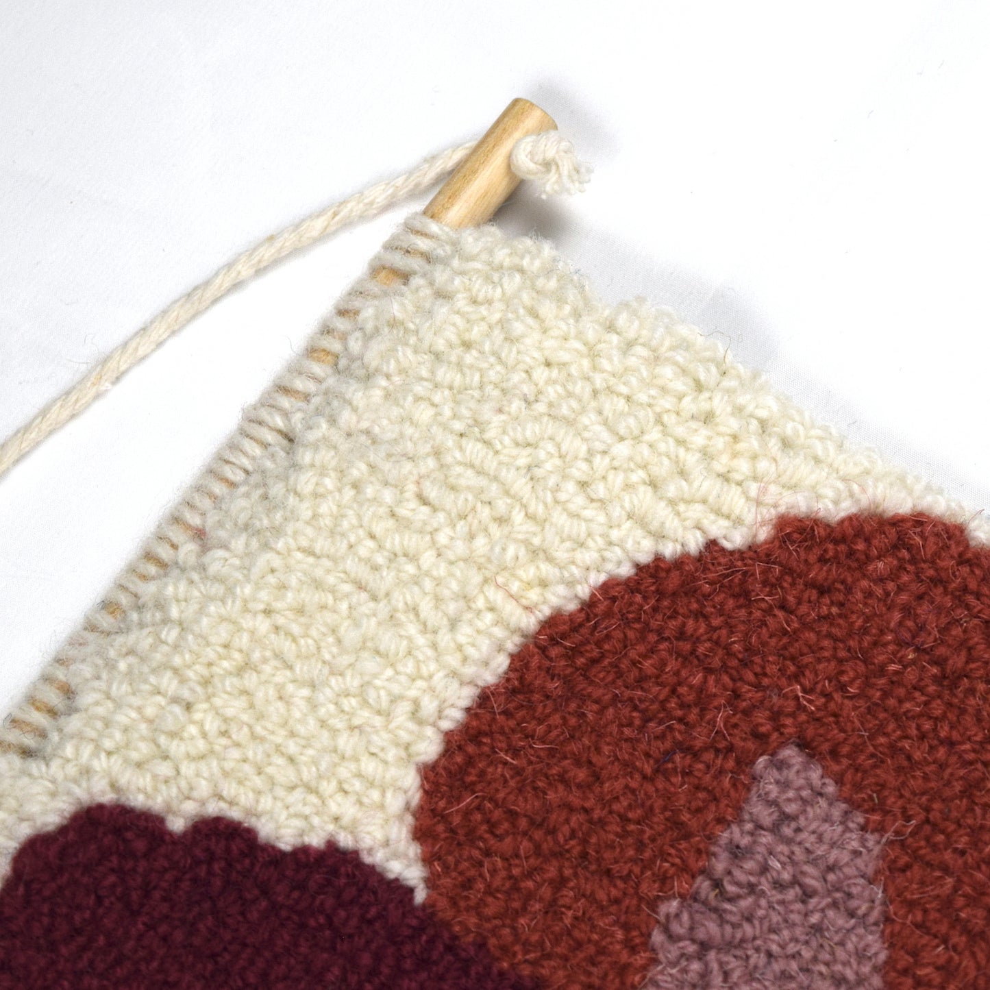 PINK GARDEN - Lilac, Coral and Maroon - Hand Tufted Wall Hanging