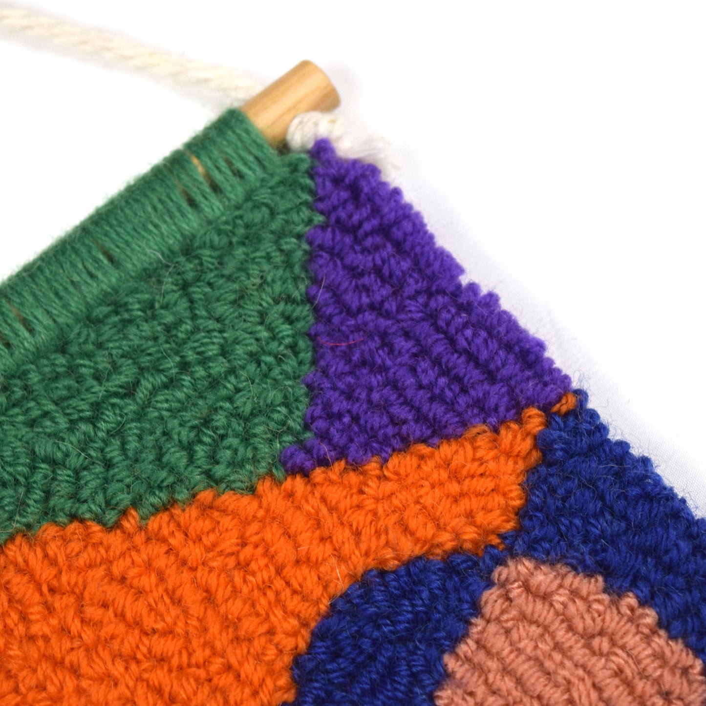 SUMMER EVENING - Orange, Purple, and Blue - Hand Punched Wall Hanging
