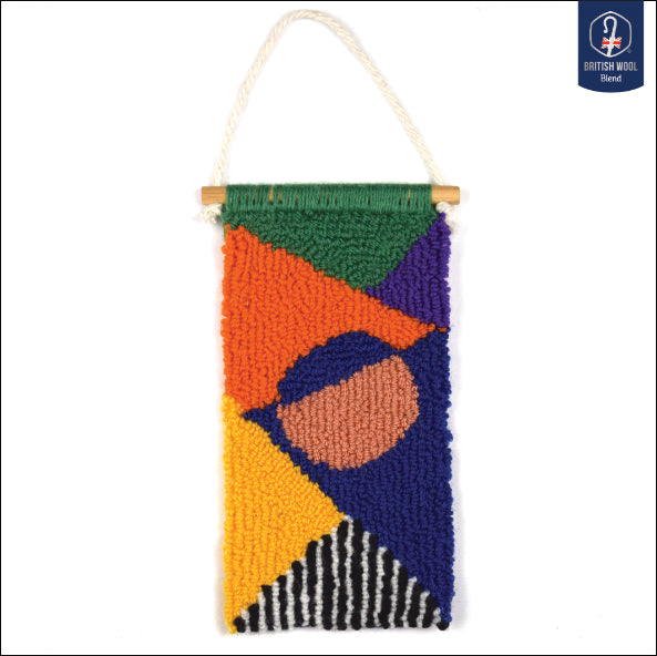 SUMMER EVENING - Orange, Purple, and Blue - Hand Punched Wall Hanging
