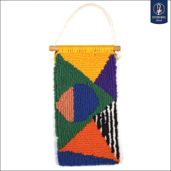 SUMMER FESTIVAL - Yellow, Purple, and Orange - Hand Punched Wall Hanging