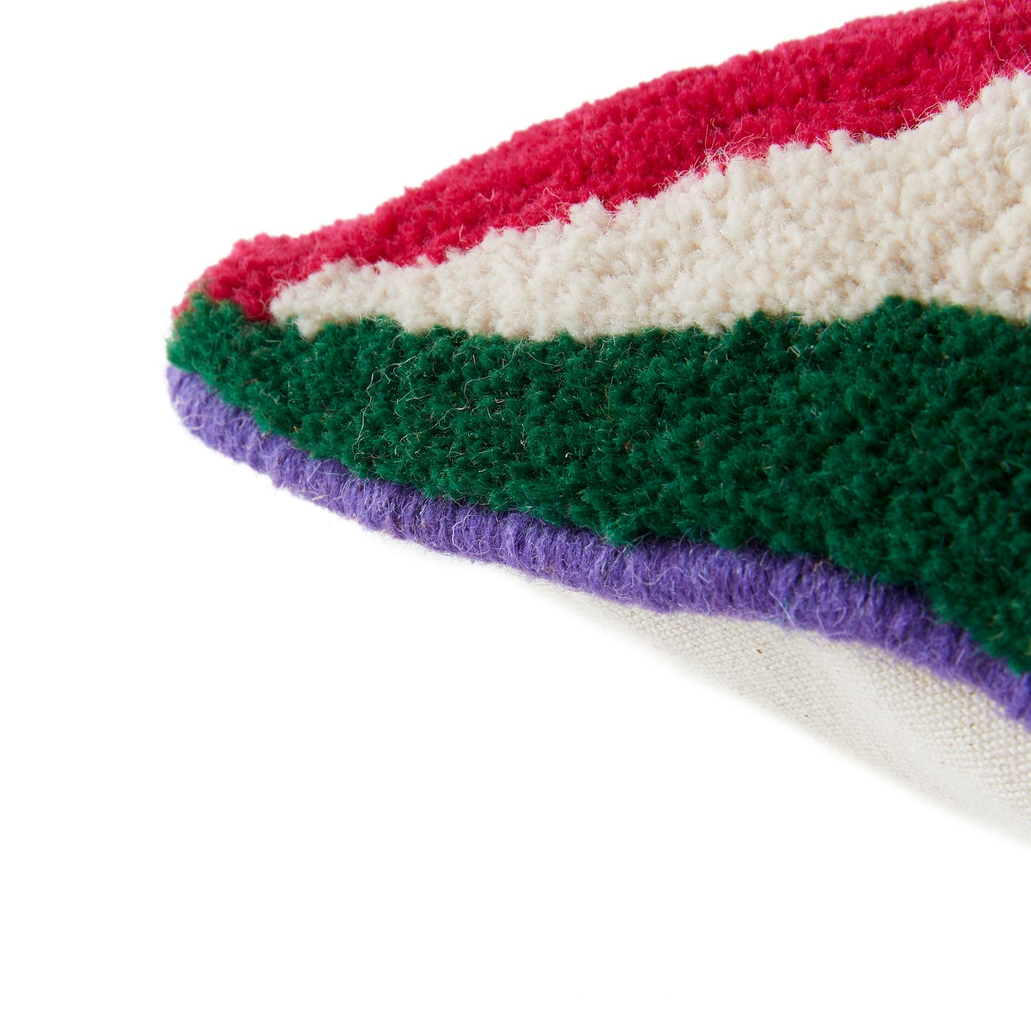 WATERMELON PURPLE, PINK AND GREEN TUFTED CUSHION