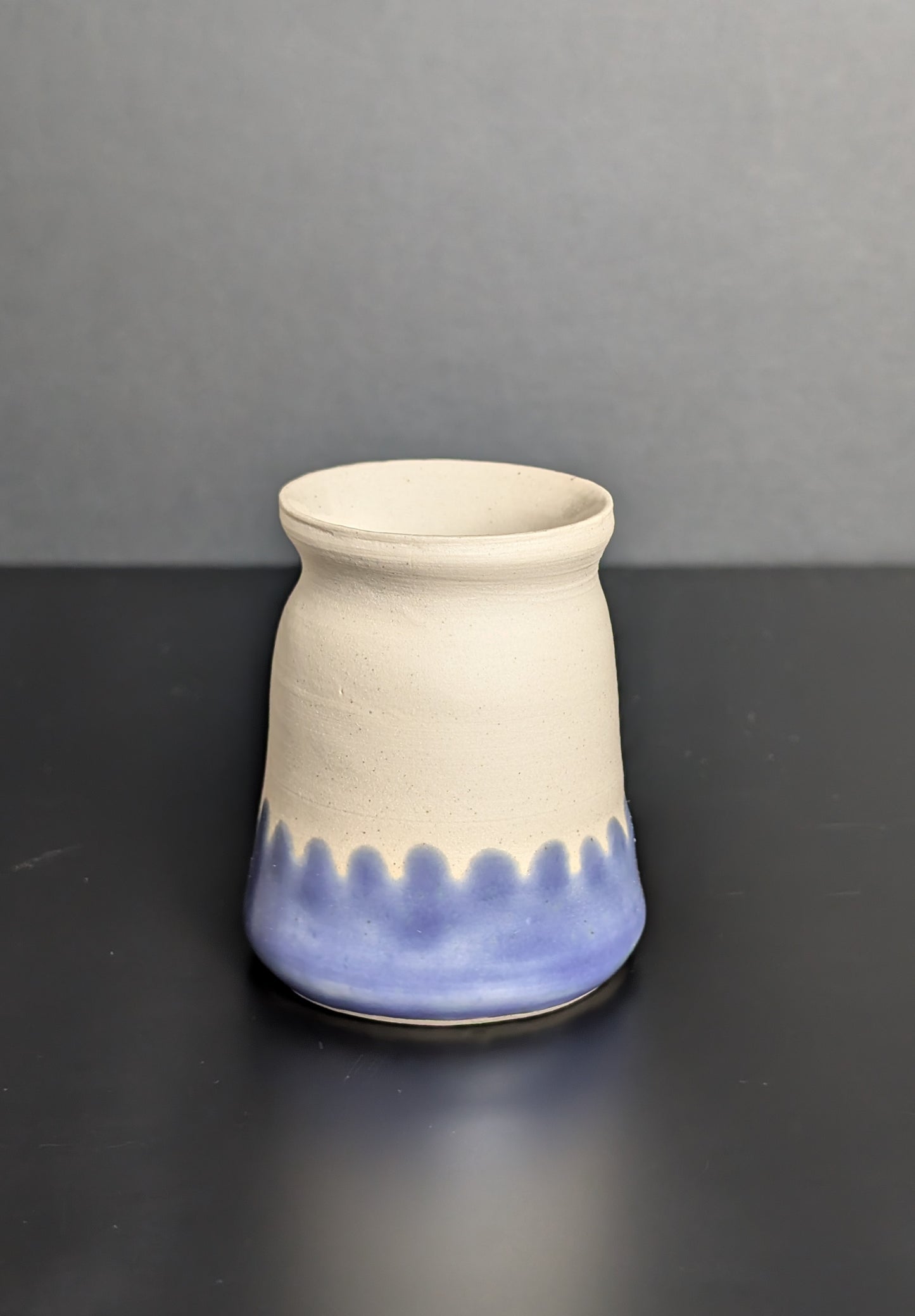 LAVENDER SCALLOPED GLAZE MILK BOTTLE