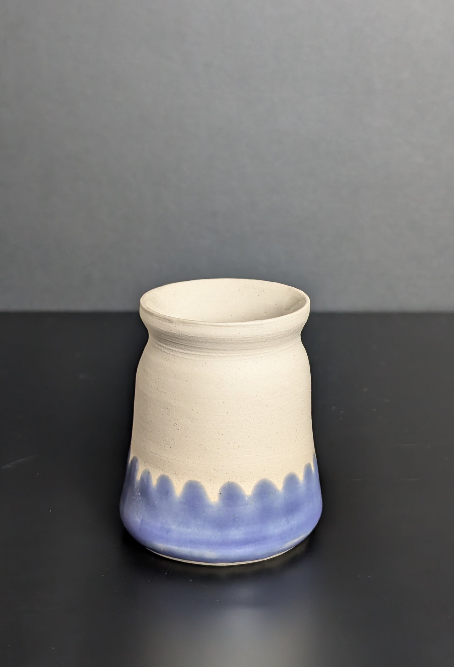 LAVENDER SCALLOPED GLAZE MILK BOTTLE