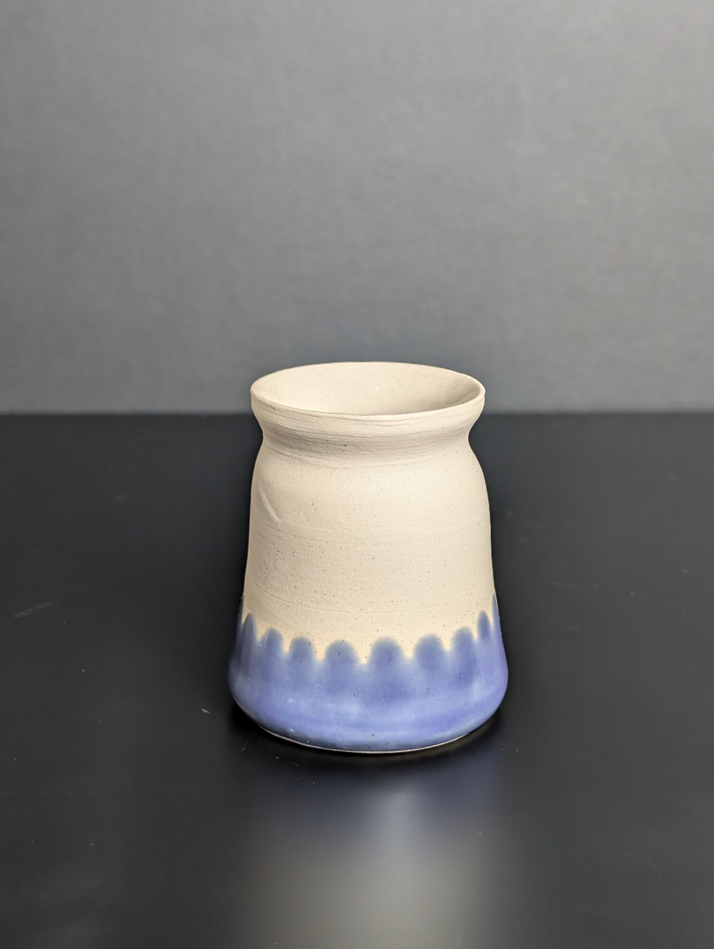 LAVENDER SCALLOPED GLAZE MILK BOTTLE