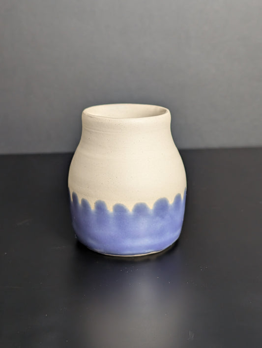 LAVENDER GLAZE WIDE NECK VASE