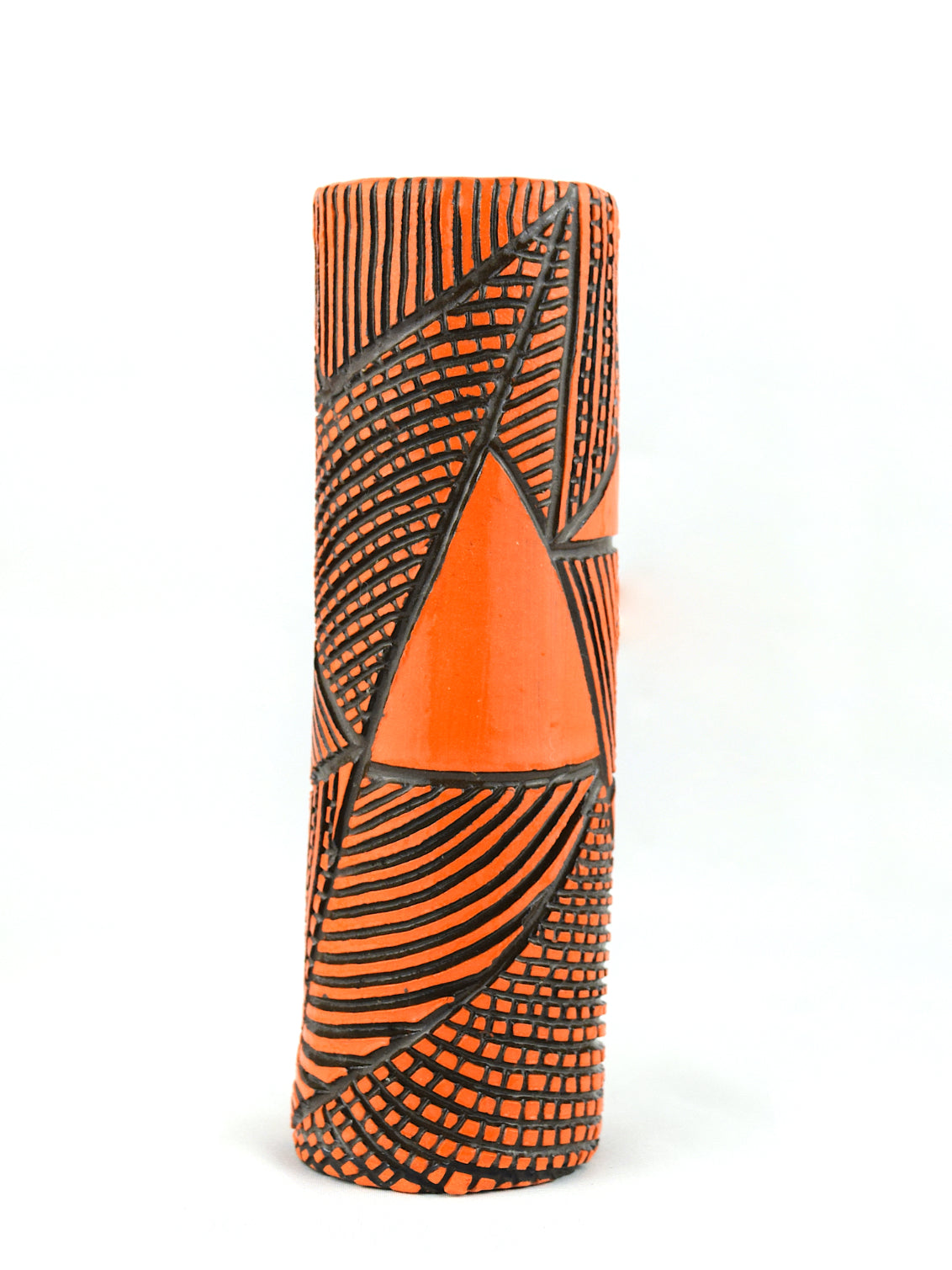 MIDI BOUQUET VASE - ORANGE & BLACK GEO