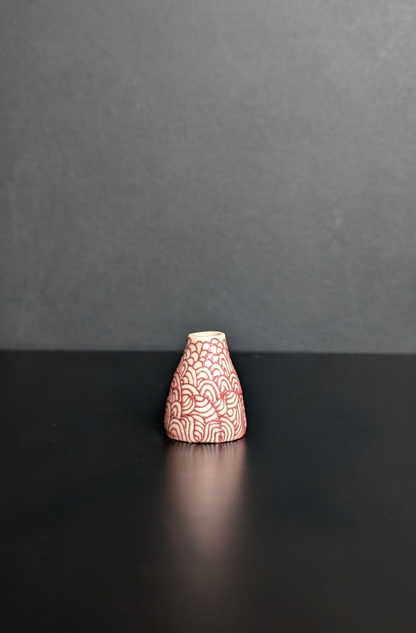 Mini Slip Trail Flourish Pink Cone Vase