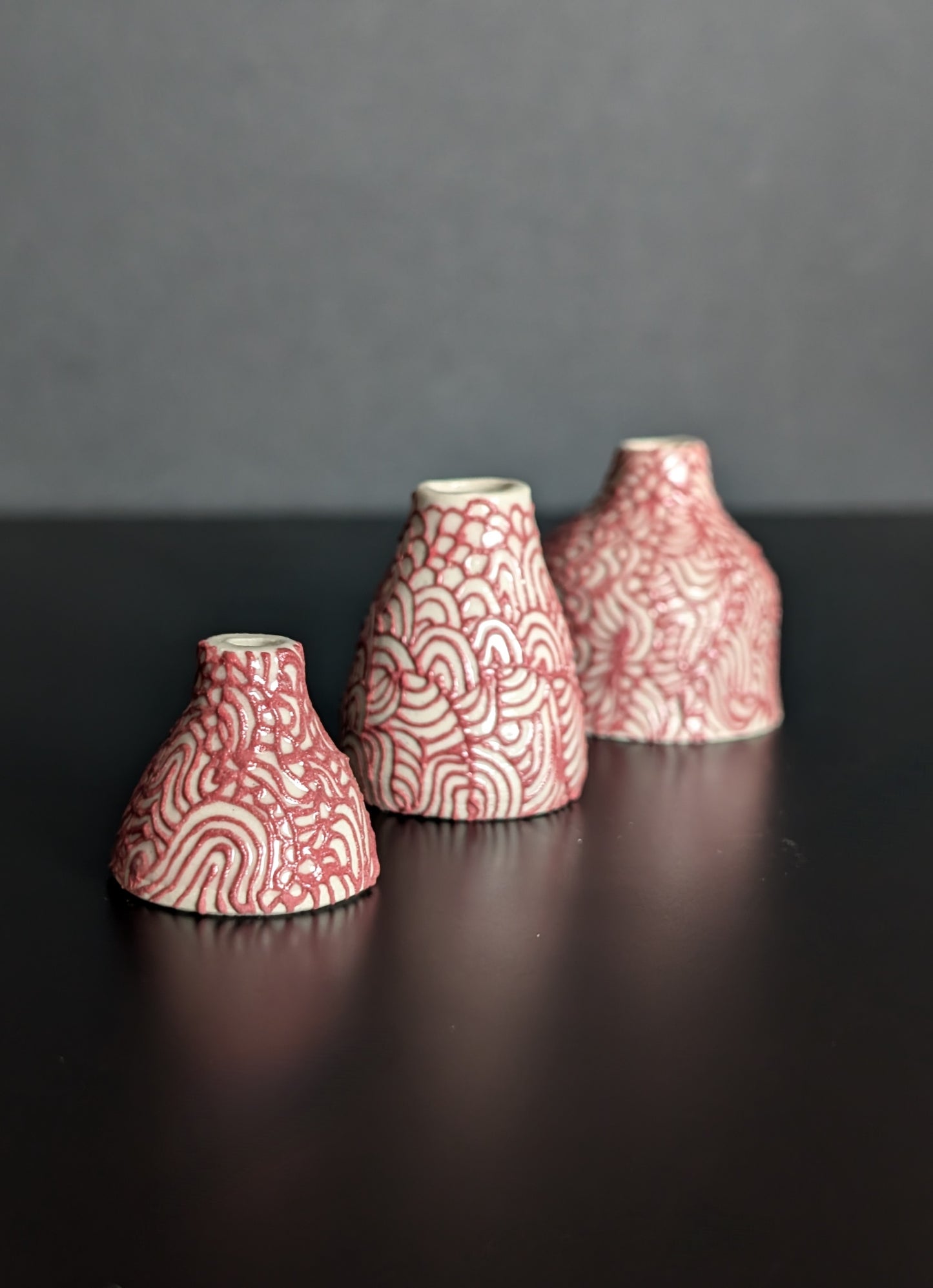 Mini Slip Trail Flourish Pink Cone Vase