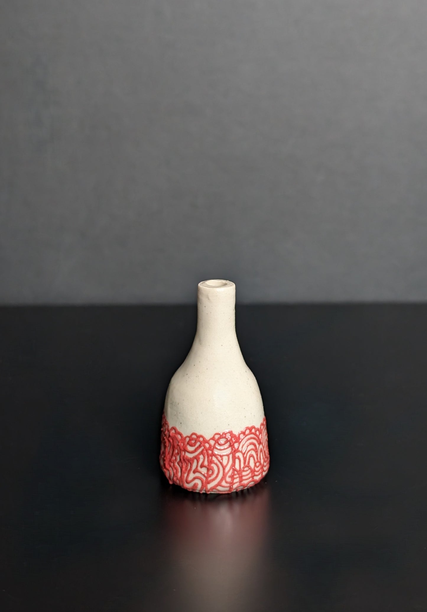 Mini Slip Trail Lacey Red Vase