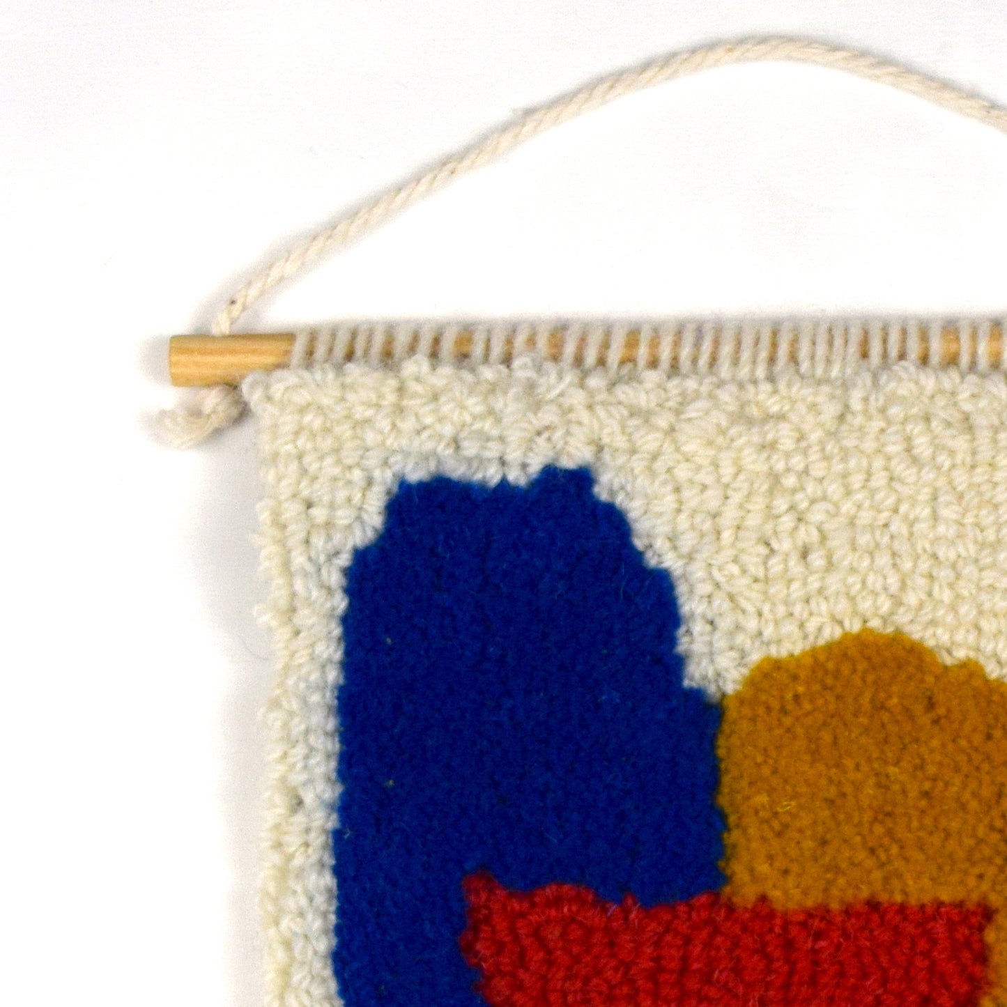 PRIMARY ABSTRACT GARDEN - Mustard, Blue and Red - Hand Tufted Wall Hanging