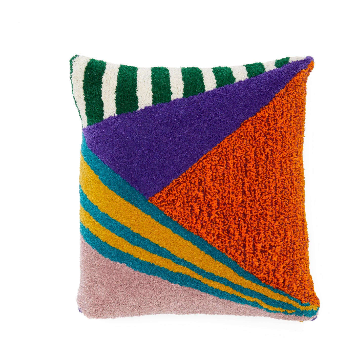 PICK & MIX TUFTED PURPLE, GREEN & ORANGE PATTERNED CUSHION