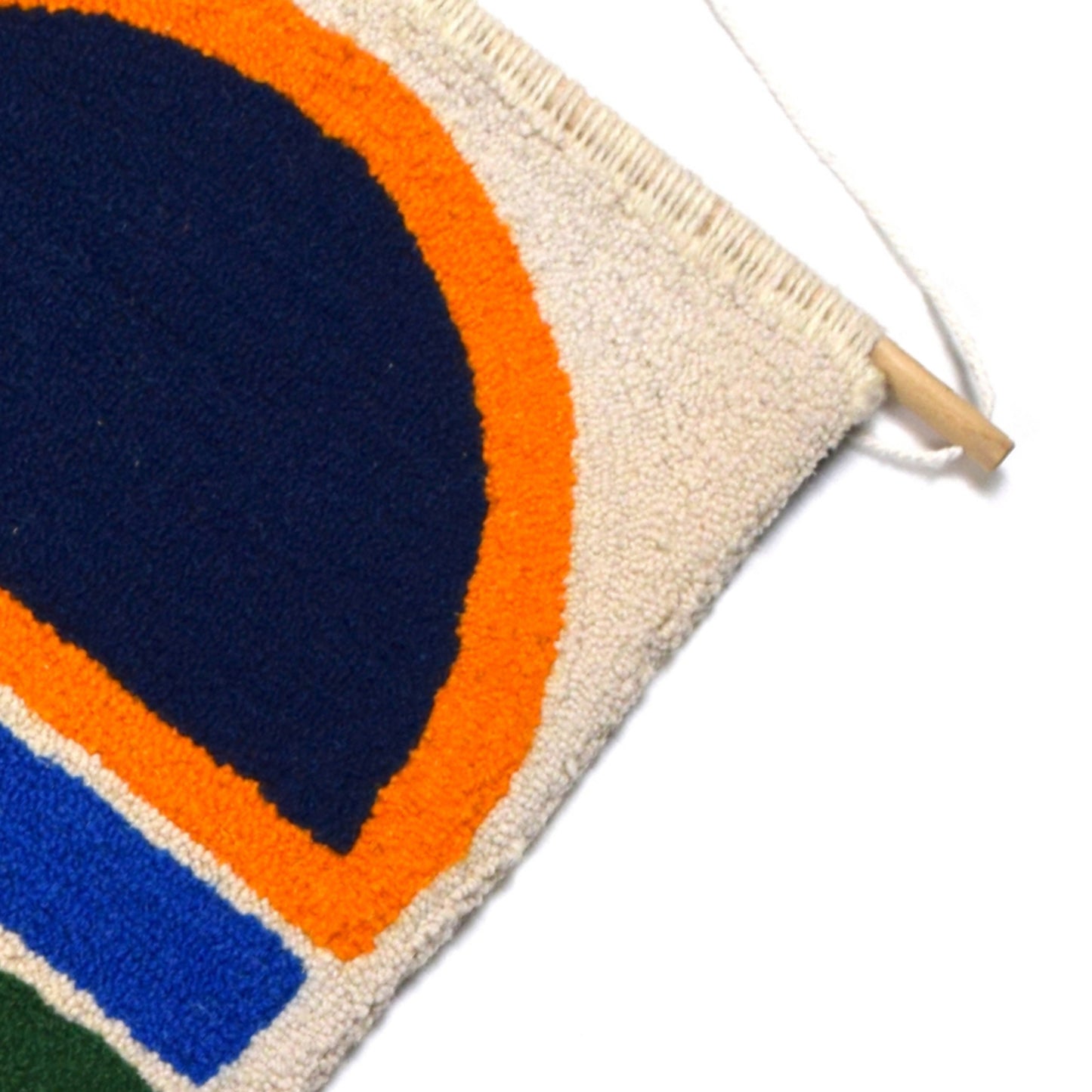 RETRO - Orange, Blue and Green - Hand Tufted Wall Hanging