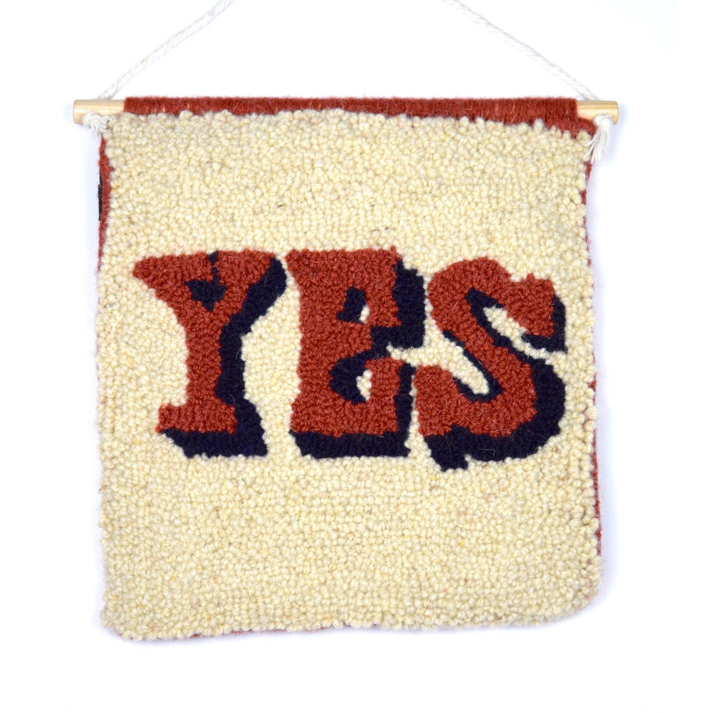 YES, Coral and Cream Wall Hanging
