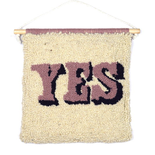YES, Lilac and Cream Wall Hanging